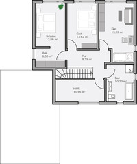 BAUMEISTER-HAUS - Bauhaus Cornelius - Grundriss Obergeschoss